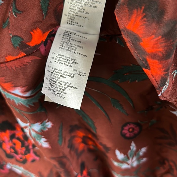 🔥🔥🔥NEW Sandro Sofia Silk Floral Bell Sleeves Dress - Picture 13 of 14